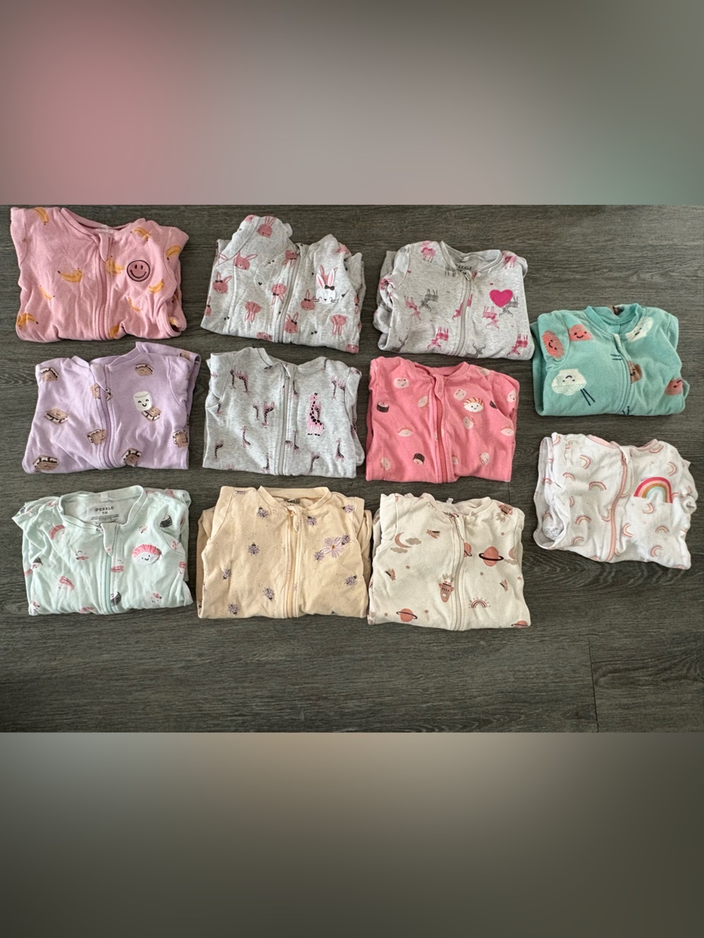 Pekkle bundles of 11 pajamas 9 months